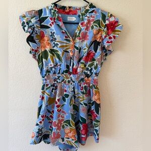 Floral Blue Jumpsuit